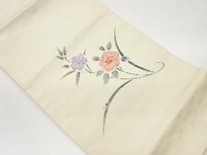 作家物　草花・てんとう虫模様名古屋帯